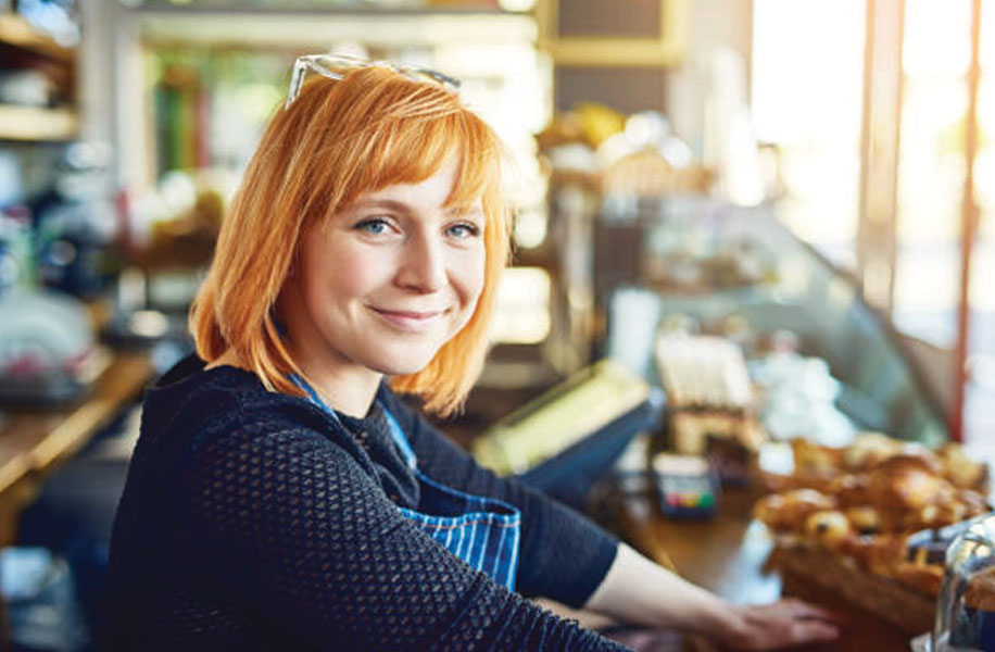 Woman smiling at camera
